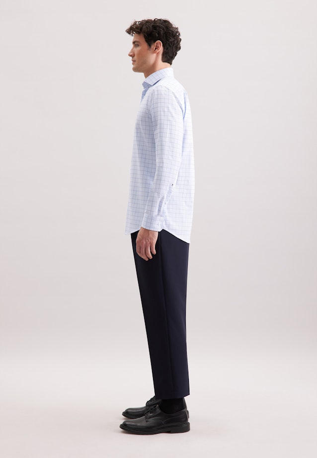 Regular Business shirt Check in Mittelblau |  Seidensticker Onlineshop