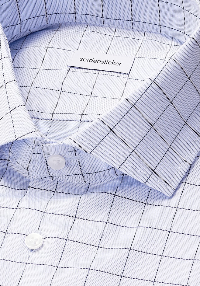 Regular Business Hemd Karo in Mittelblau | Seidensticker Onlineshop