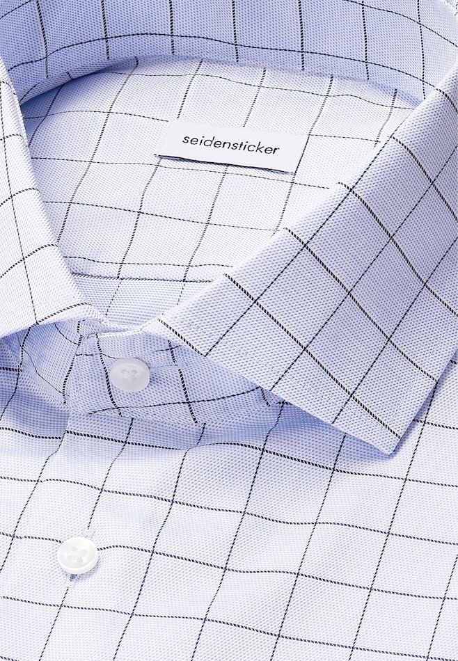 Regular Business Hemd Karo in Mittelblau | Seidensticker Onlineshop