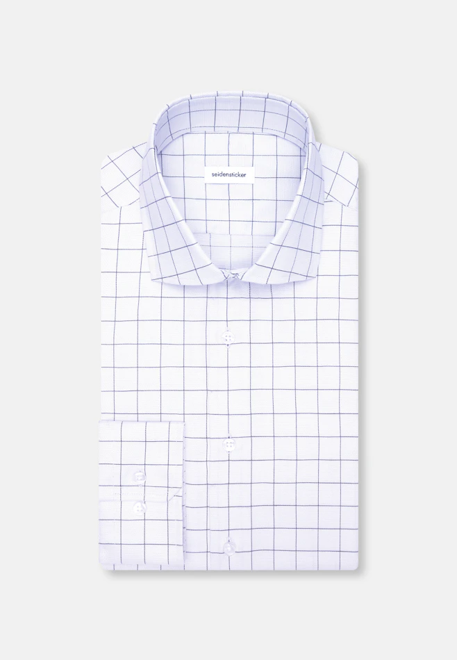 Regular Business shirt Check in Mittelblau | Seidensticker online shop