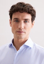 Regular Business Hemd Gestreift in Mittelblau |  Seidensticker Onlineshop