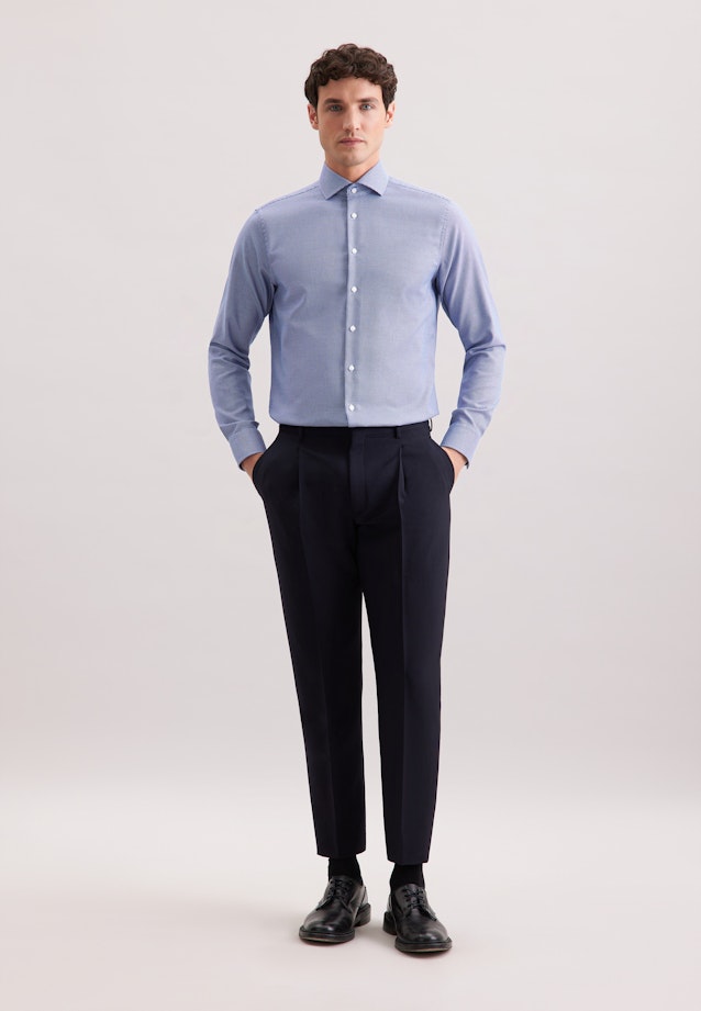 Regular Business shirt Structure in Dunkelblau |  Seidensticker Onlineshop