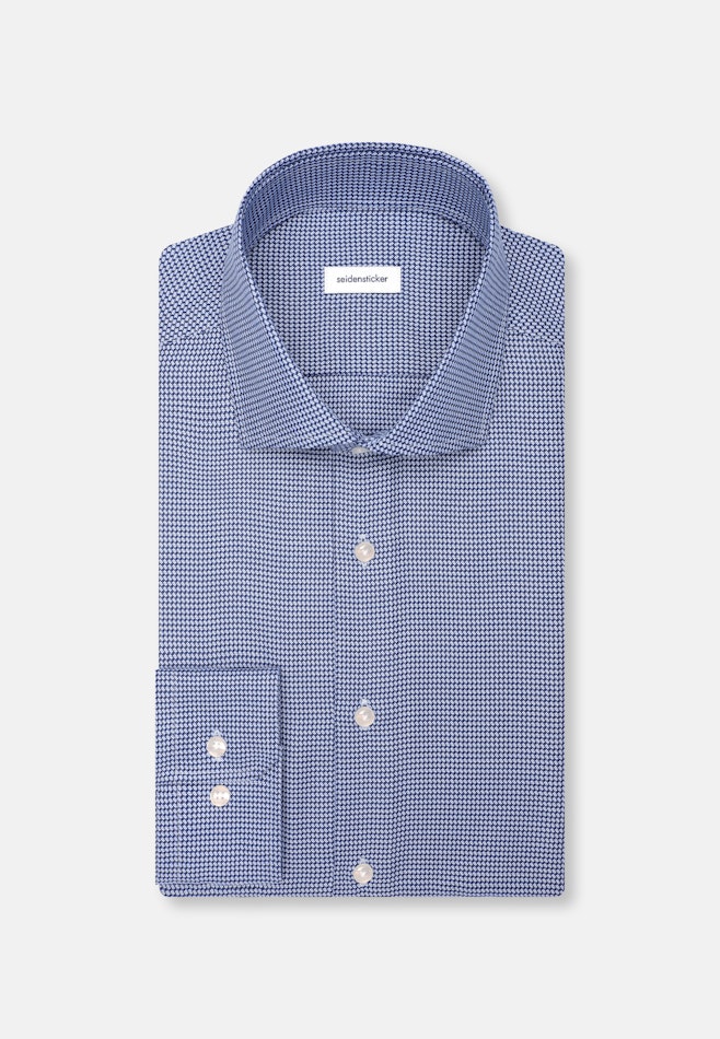 Regular Chemise d'affaires Structure dans Bleu Foncé | Boutique en ligne Seidensticker