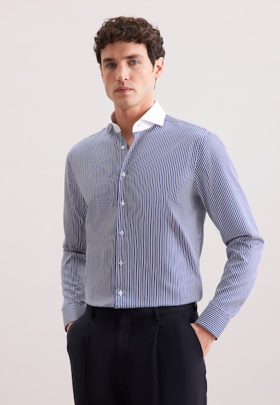 Regular Business Hemd Gestreift in Dunkelblau |  Seidensticker Onlineshop