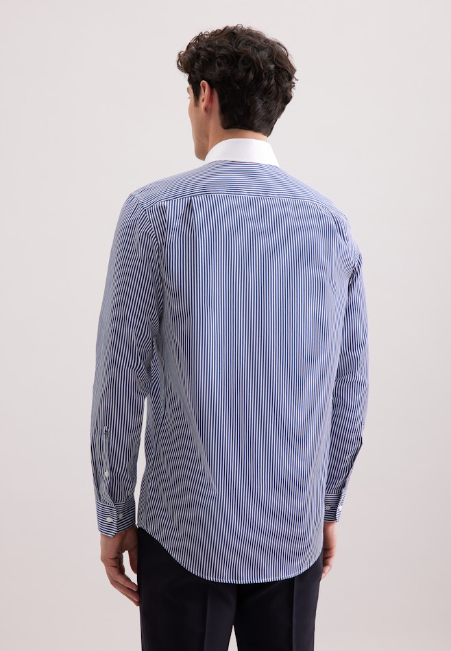 Regular Business Hemd Gestreiftes Trikot in Dunkelblau | Seidensticker Onlineshop
