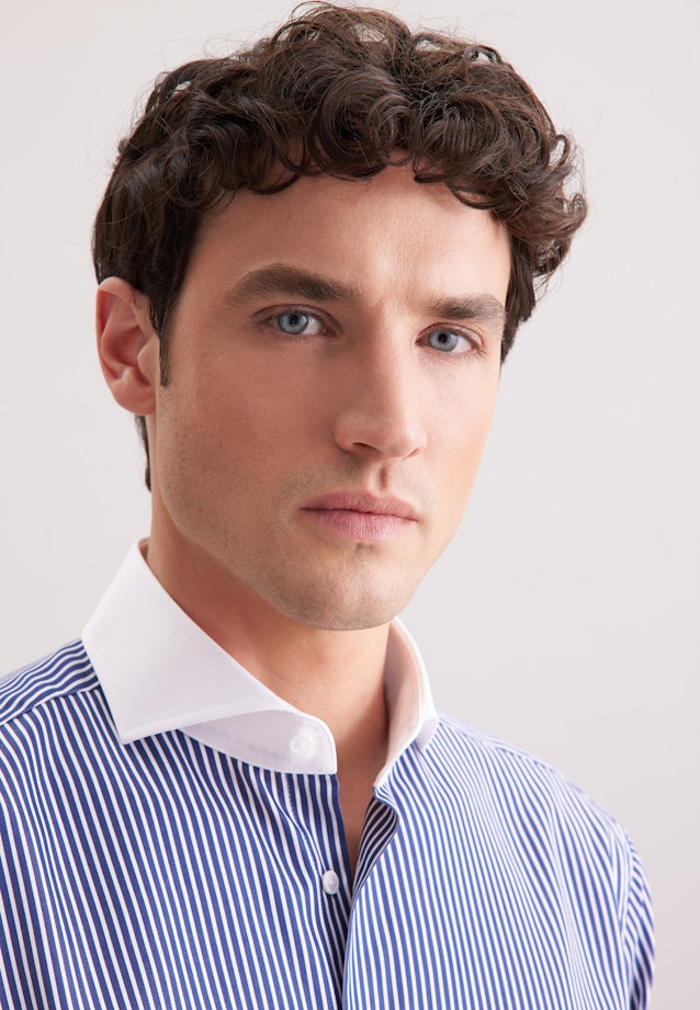 Regular Business Hemd Gestreift in Dunkelblau |  Seidensticker Onlineshop