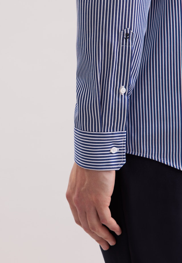 Regular Business Hemd Gestreift in Dunkelblau |  Seidensticker Onlineshop