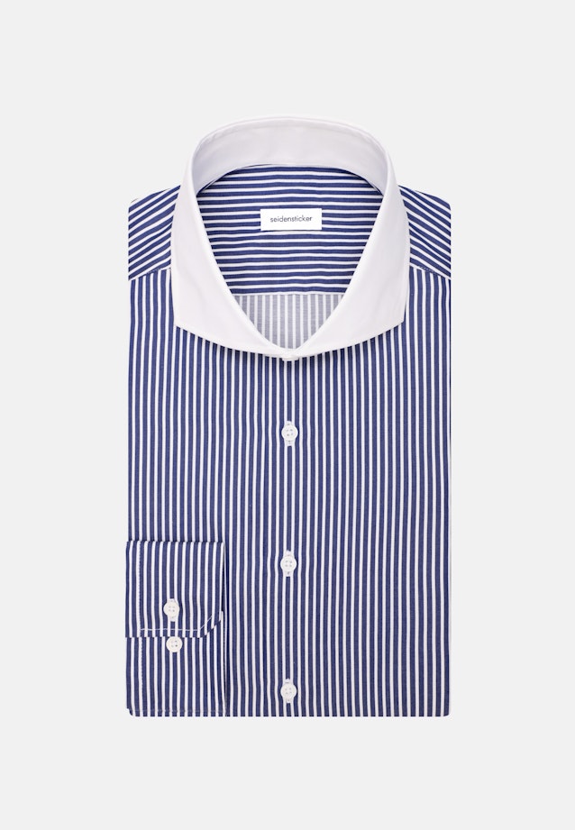 Regular Business Hemd Gestreiftes Trikot in Dunkelblau |  Seidensticker Onlineshop
