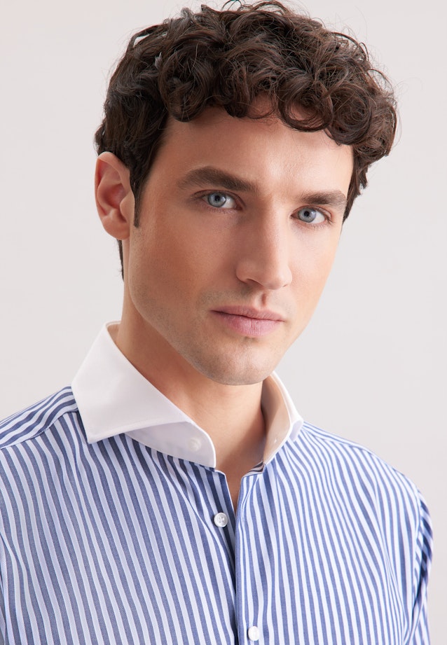 Regular Business Hemd Gestreift in Dunkelblau |  Seidensticker Onlineshop