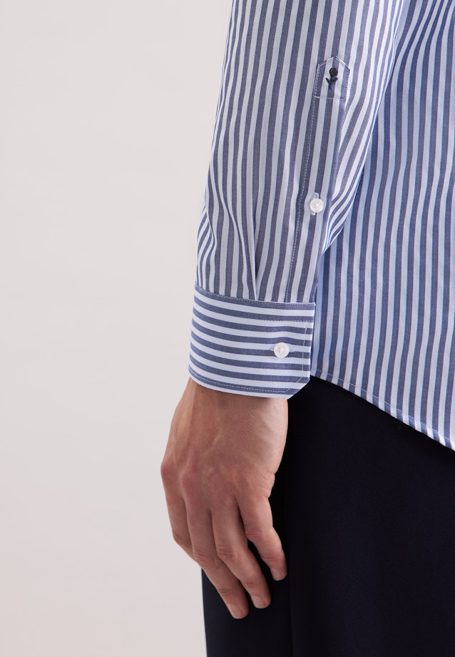 Regular Business Hemd Gestreift in Dunkelblau |  Seidensticker Onlineshop