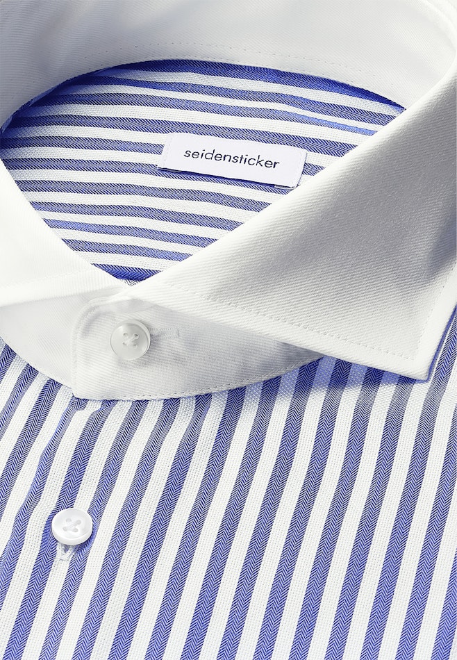 Regular Chemise d'affaires Rayures dans Bleu Foncé | Boutique en ligne Seidensticker