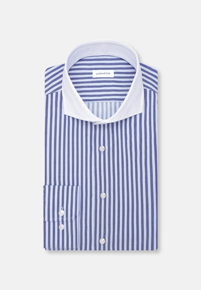 Regular Chemise d'affaires Rayures dans Bleu Foncé | Boutique en ligne Seidensticker