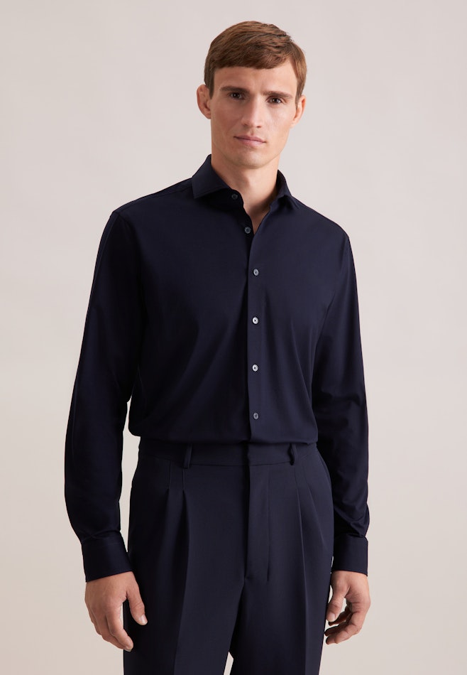 Regular Jersey shirt Uni in Dunkelblau | Seidensticker online shop