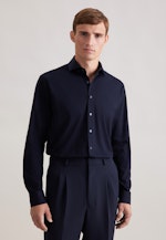 Regular Chemise en jersey Uni in Bleu Foncé |  Seidensticker Onlineshop