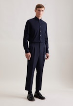 Regular Chemise en jersey Uni in Bleu Foncé |  Seidensticker Onlineshop