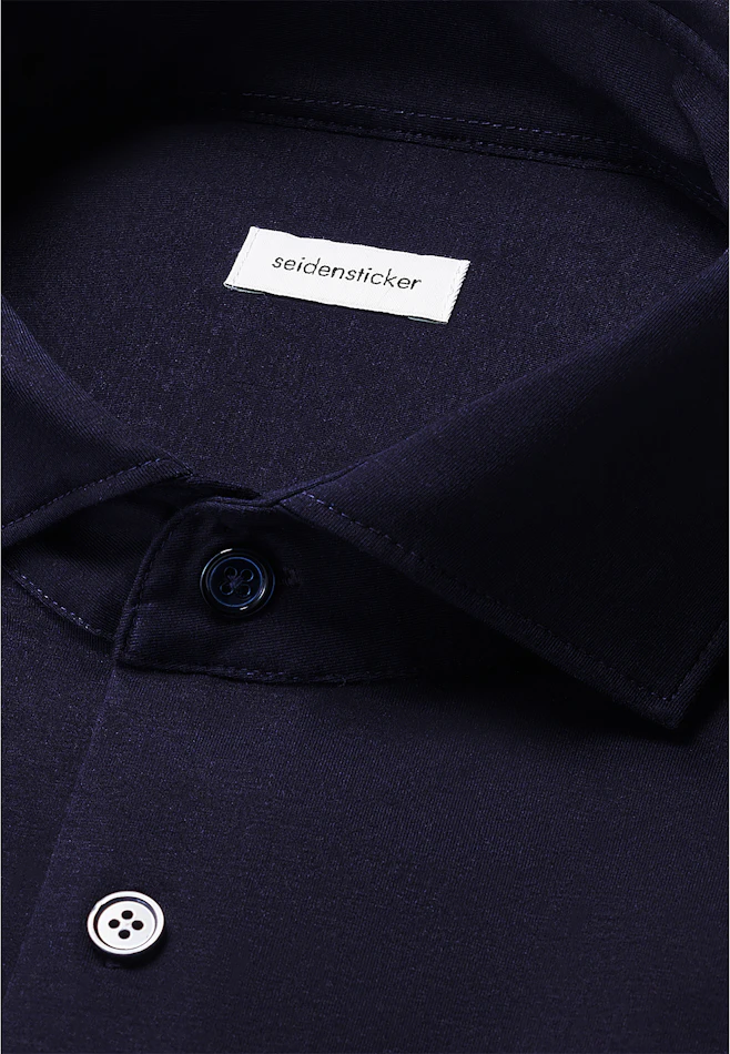 Regular Chemise en jersey Uni dans Bleu Foncé | Boutique en ligne Seidensticker