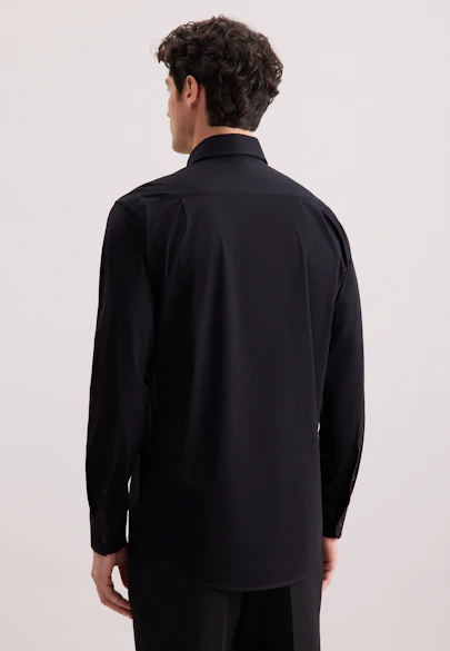 Regular Chemise en jersey Uni in Noir | Seidensticker Onlineshop