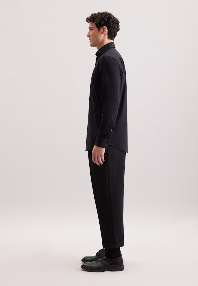 Regular Jerseyhemd Uni in Schwarz |  Seidensticker Onlineshop