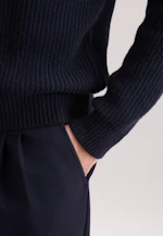 Rundhals Pullover Uni, in Dunkelblau |  Seidensticker Onlineshop