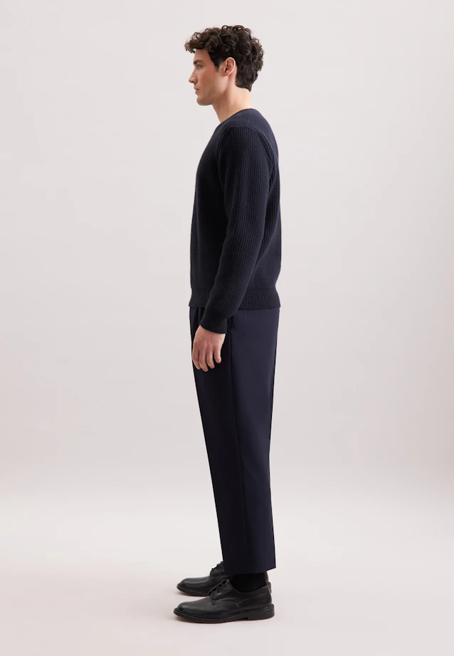 Rundhals Pullover Uni, in Dunkelblau |  Seidensticker Onlineshop