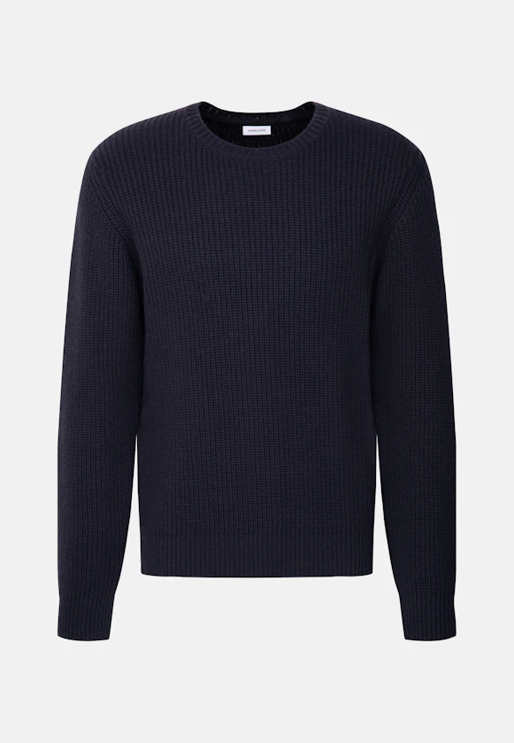 Rundhals Pullover Uni, in Dunkelblau |  Seidensticker Onlineshop