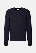 Rundhals Pullover Uni, in Dunkelblau |  Seidensticker Onlineshop