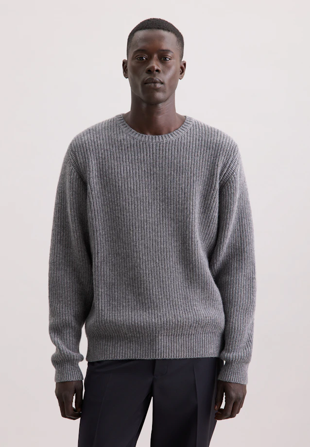 Regular Pull-over Uni in Gris |  Seidensticker Onlineshop