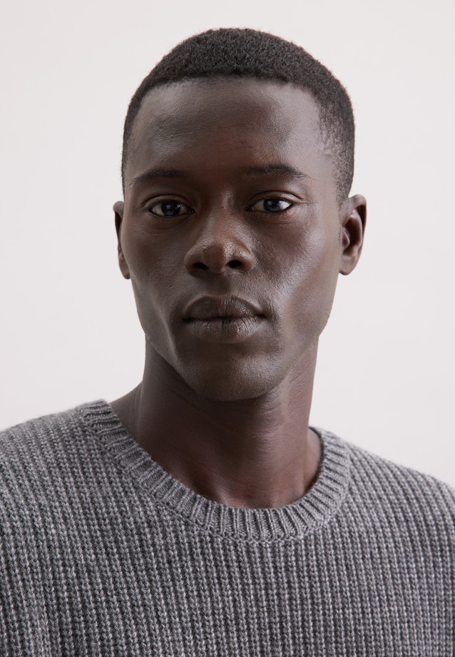 Regular Pullover Uni in Grau |  Seidensticker Onlineshop