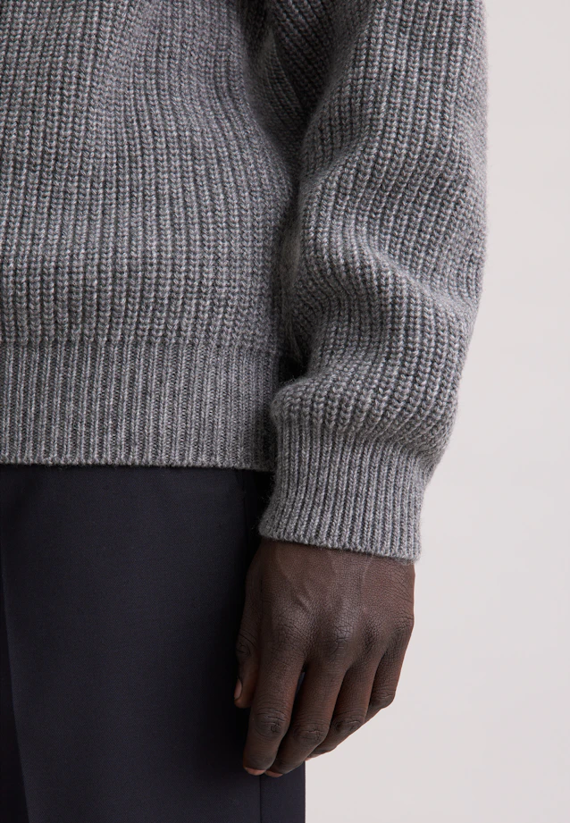 Regular Pull-over Uni in Gris |  Seidensticker Onlineshop