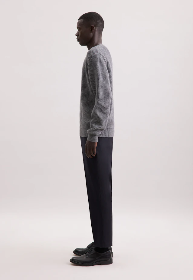 Rundhals Pullover Uni, in Grau |  Seidensticker Onlineshop