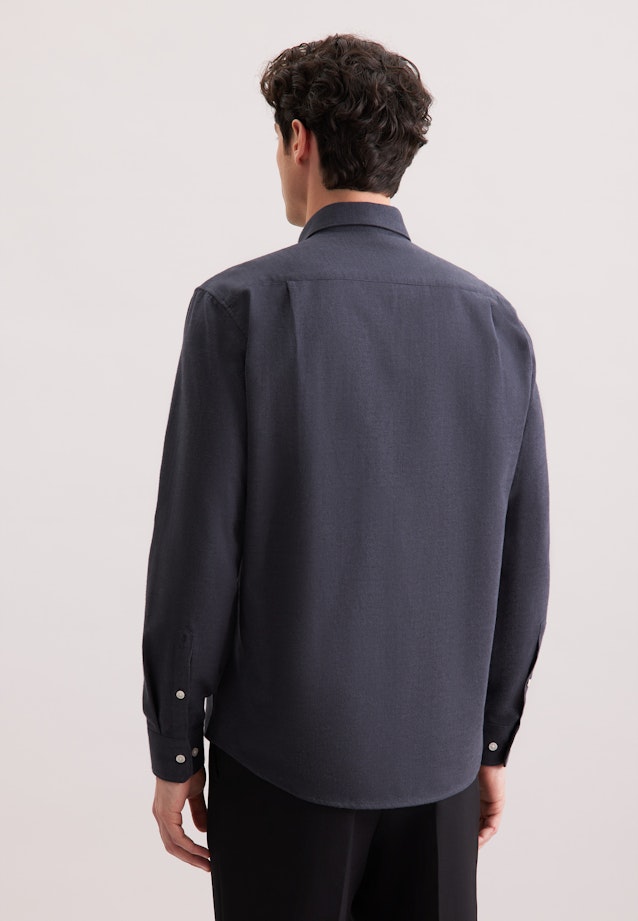 Regular Flanellhemd Uni in Grau |  Seidensticker Onlineshop