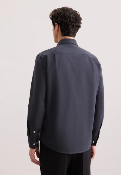 Regular Flanellhemd Uni in Grau |  Seidensticker Onlineshop