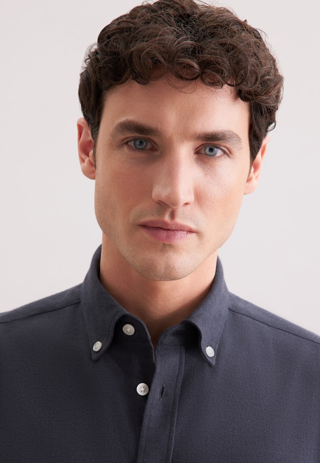 Regular Flanellhemd Uni in Grau |  Seidensticker Onlineshop