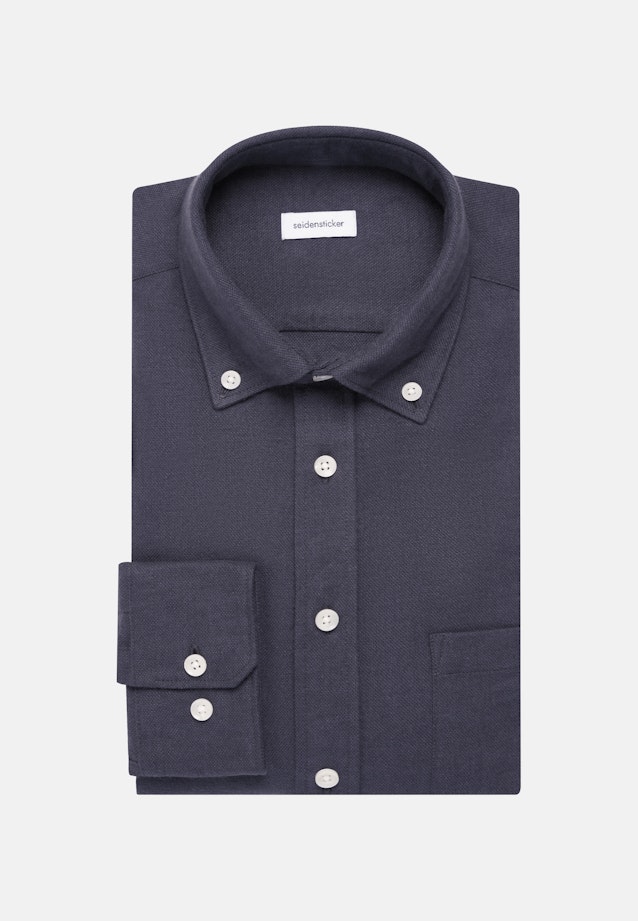 Regular Flannel shirt Uni in Grey |  Seidensticker Onlineshop