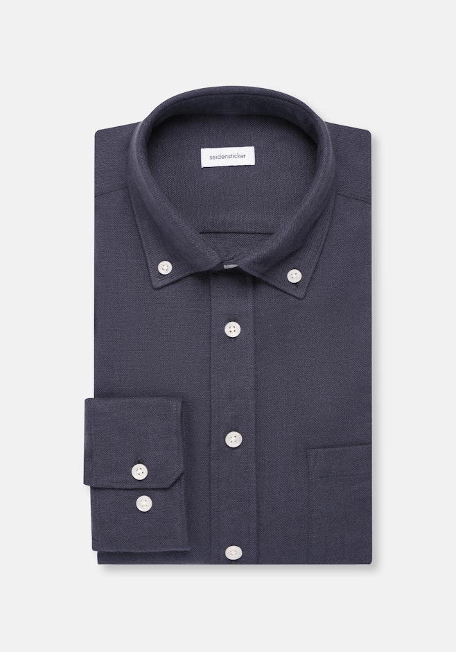 Regular Chemise en flanelle Uni dans Gris | Boutique en ligne Seidensticker