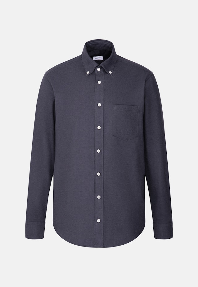 Regular Flannel shirt Uni in Grey |  Seidensticker Onlineshop