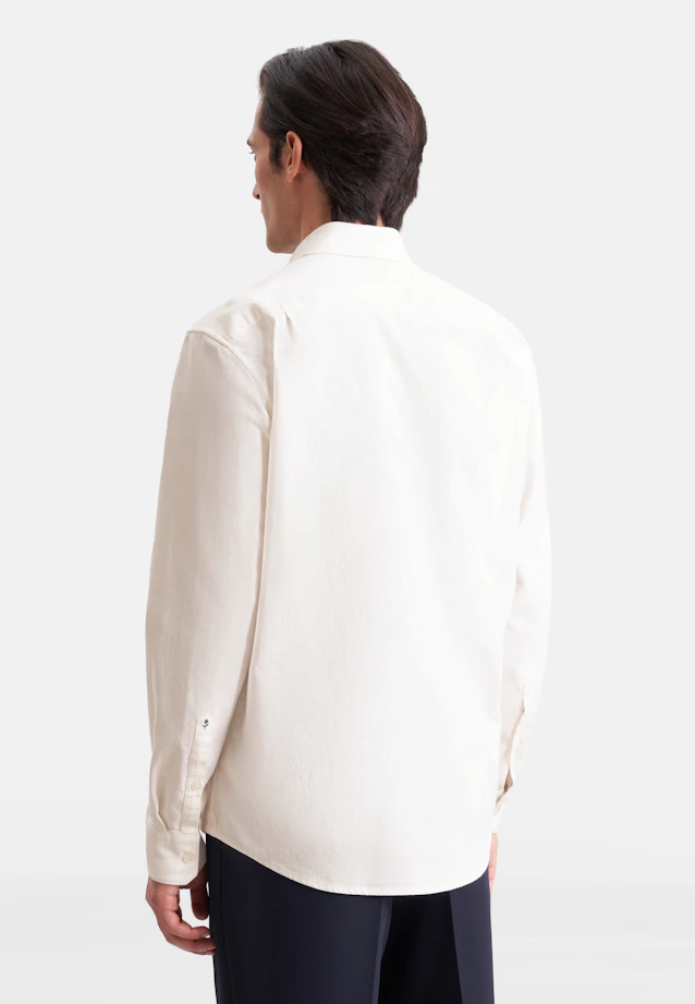 Regular Flanellhemd Uni in Ecru |  Seidensticker Onlineshop