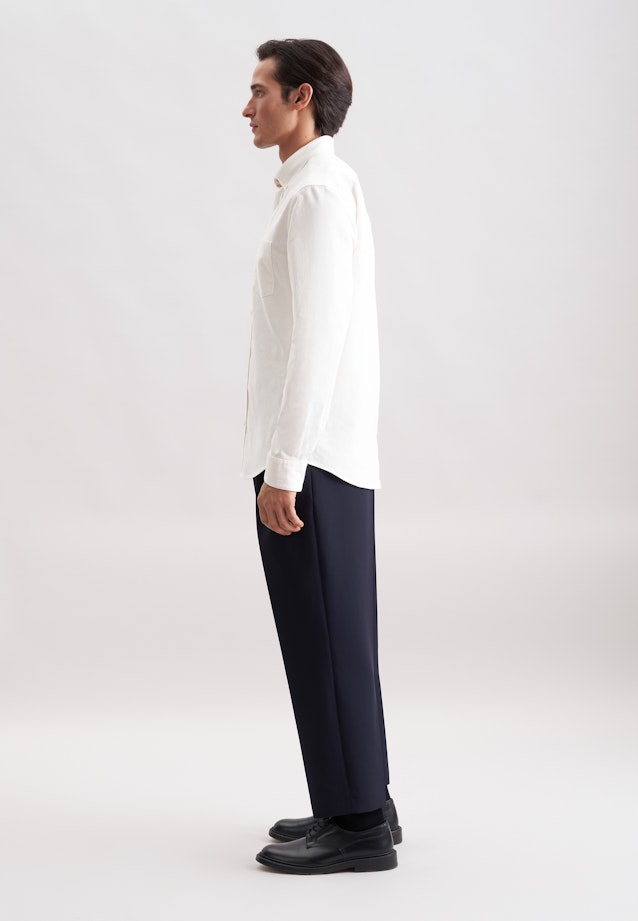 Regular Chemise en flanelle Uni in Ecru |  Seidensticker Onlineshop