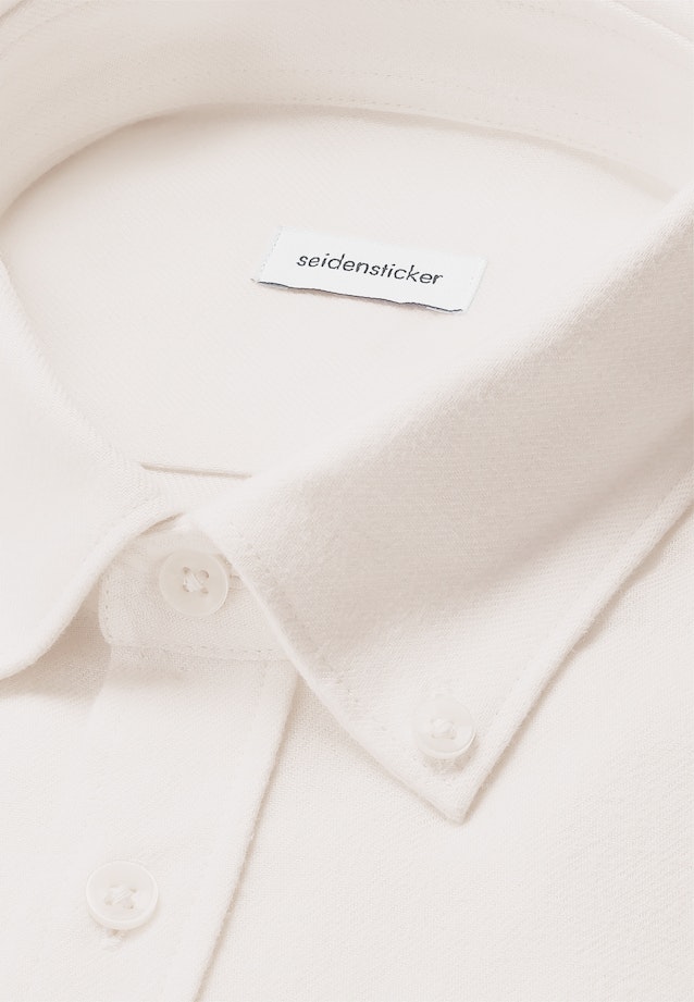 Regular Flanellhemd Uni in Ecru |  Seidensticker Onlineshop