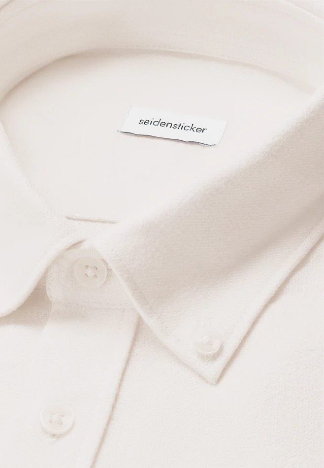 Regular Chemise en flanelle Uni dans Ecru | Boutique en ligne Seidensticker