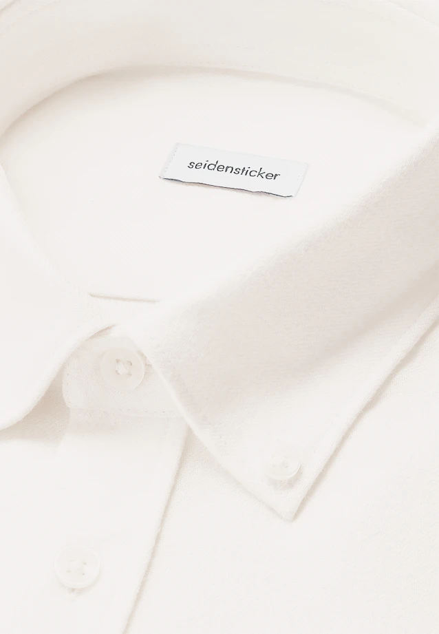 Regular Flanellhemd Uni in Ecru |  Seidensticker Onlineshop