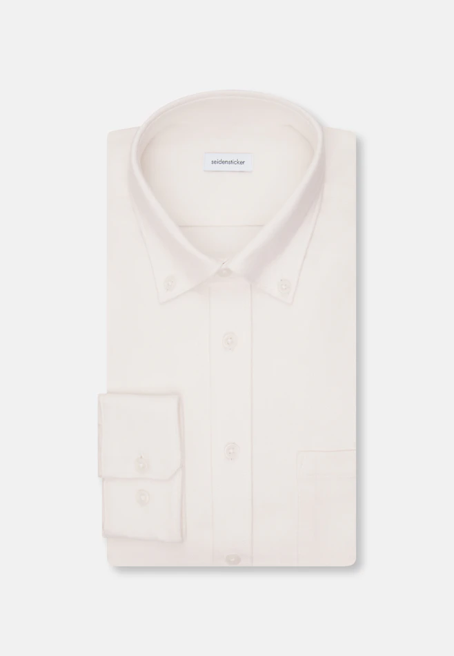 Regular Chemise en flanelle Uni dans Ecru | Boutique en ligne Seidensticker