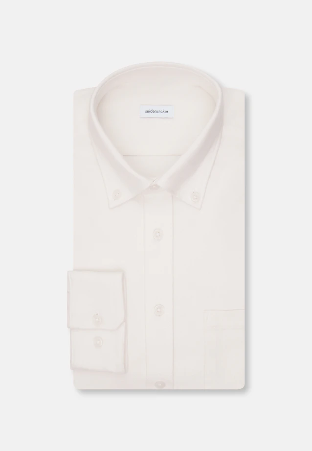 Regular Flanellhemd Uni in Ecru |  Seidensticker Onlineshop