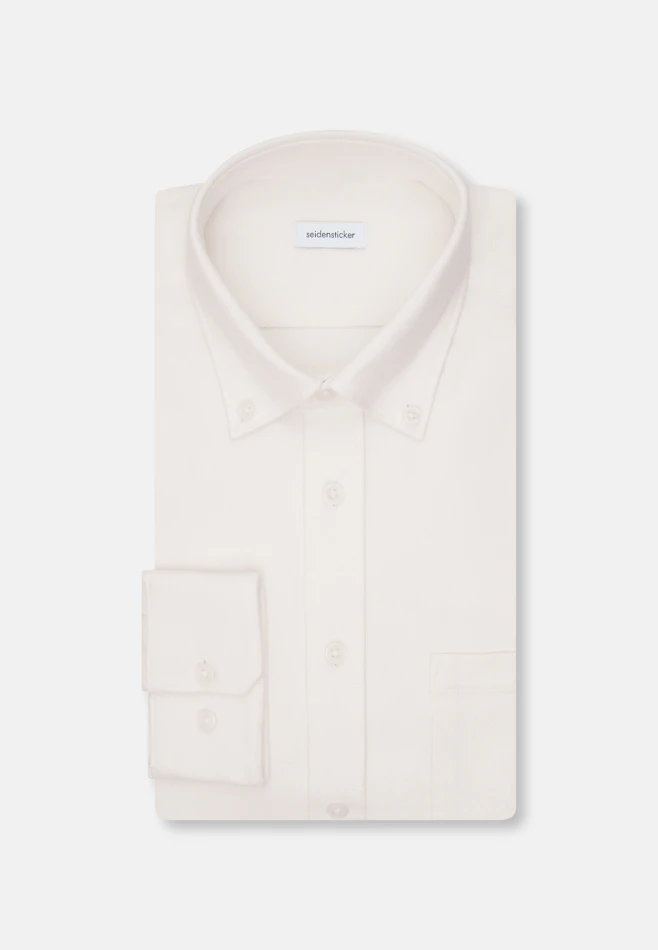 Regular Flanellhemd Uni in Ecru | Seidensticker Onlineshop
