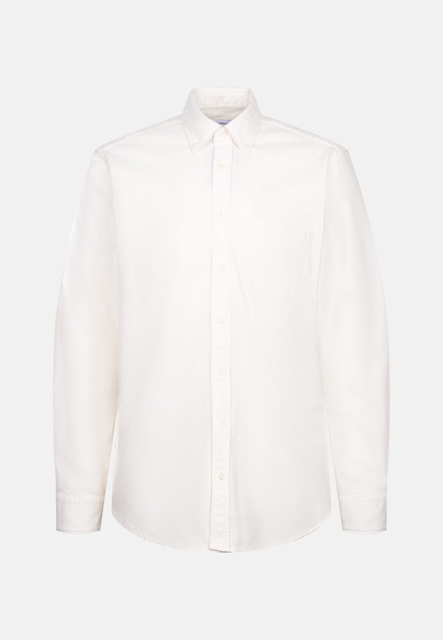 Regular Chemise en flanelle Uni in Ecru |  Seidensticker Onlineshop