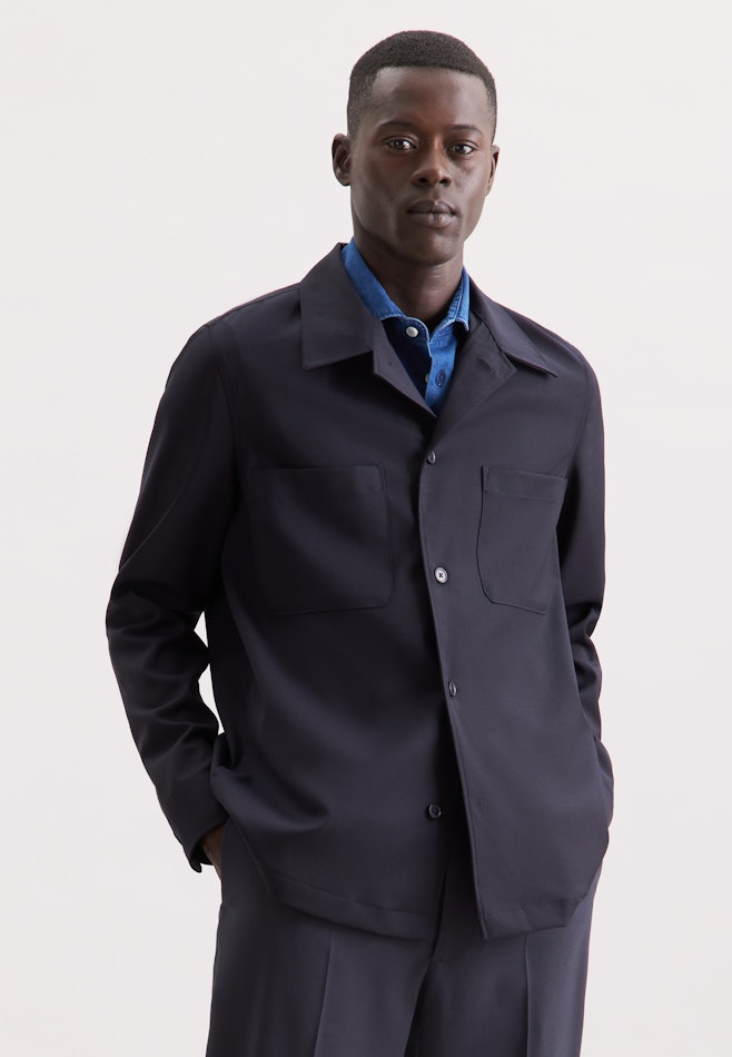 Regular Casual Hemd Uni in Dunkelblau | Seidensticker Onlineshop