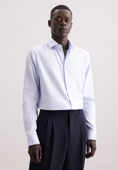 Regular Business shirt Check in Hellblau |  Seidensticker Onlineshop