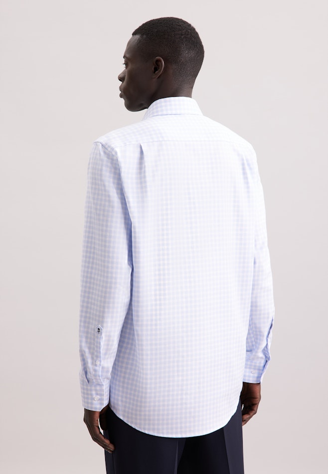 Regular Chemise d'affaires carreaux dans Bleu Clair | Boutique en ligne Seidensticker