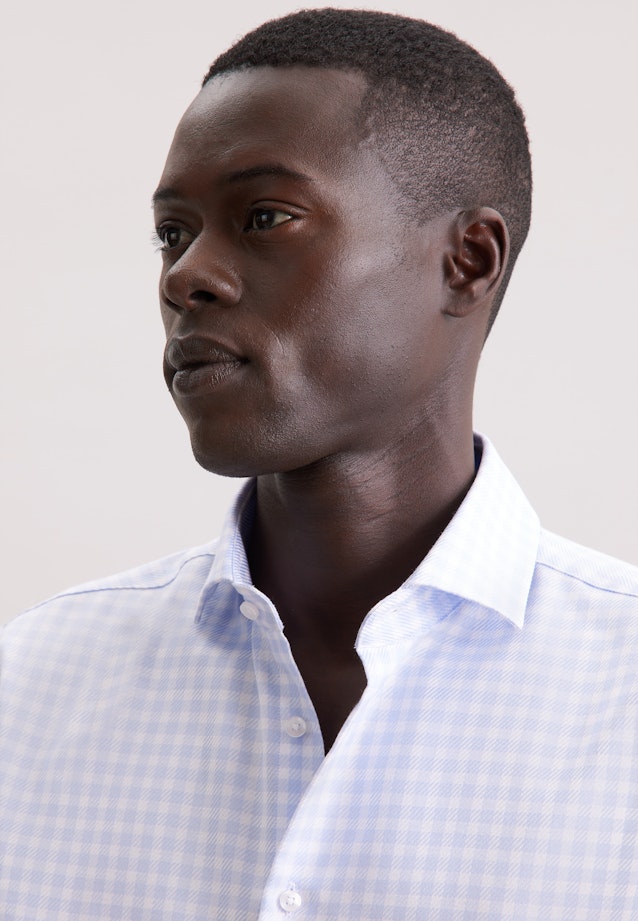 Regular Business Hemd Karo in Hellblau |  Seidensticker Onlineshop