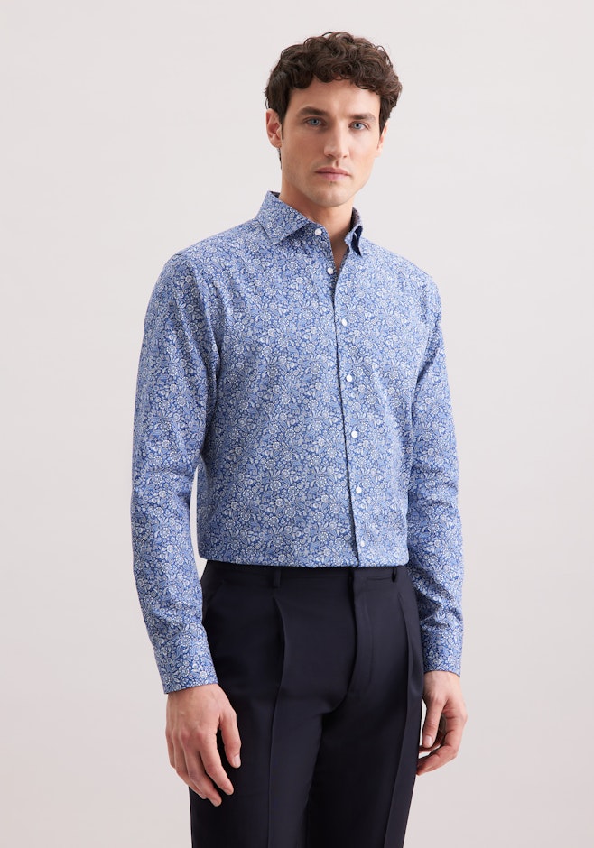 Regular Chemise d'affaires Paisley dans Bleu Foncé | Boutique en ligne Seidensticker